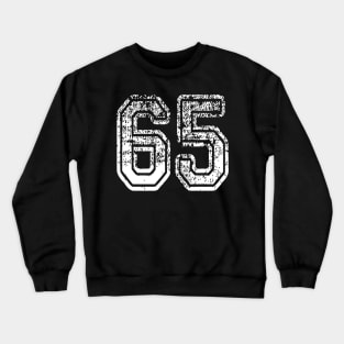 Number 65 Grungy in white Crewneck Sweatshirt